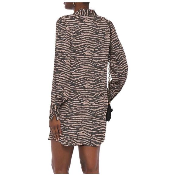 NWT Joie Zebra Talma Long Sleeve Mini Shift Shirt Dress - Picture 2 of 6